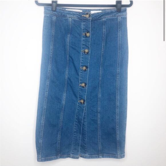 Anthropologie Dresses & Skirts - Anthropologie pilco and the letterpress denim midi skirt